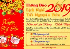 THÔNG BÁO LỊCH NGHỈ TẾT NGUYÊN ĐÁN 2019
