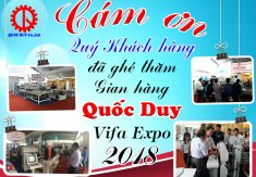 THƯ CẢM ƠN KHÁCH HÀNG THAM DỰ TRIỂN LÃM VIFA EXPO 2018