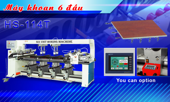 Máy khoan ốc cam liên kết 6 đầu | HS-114T