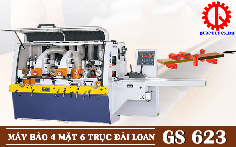 Máy bào 4 mặt 6 trục Đài Loan GS 623 | Quốc Duy