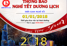 THÔNG BÁO LỊCH NGHỈ LỄ TẾT DƯƠNG LỊCH 2018