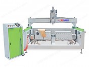 MÁY CNC BÀN KÉP 1 ĐẦU CẮT TỰA GHẾ PLYWOOD